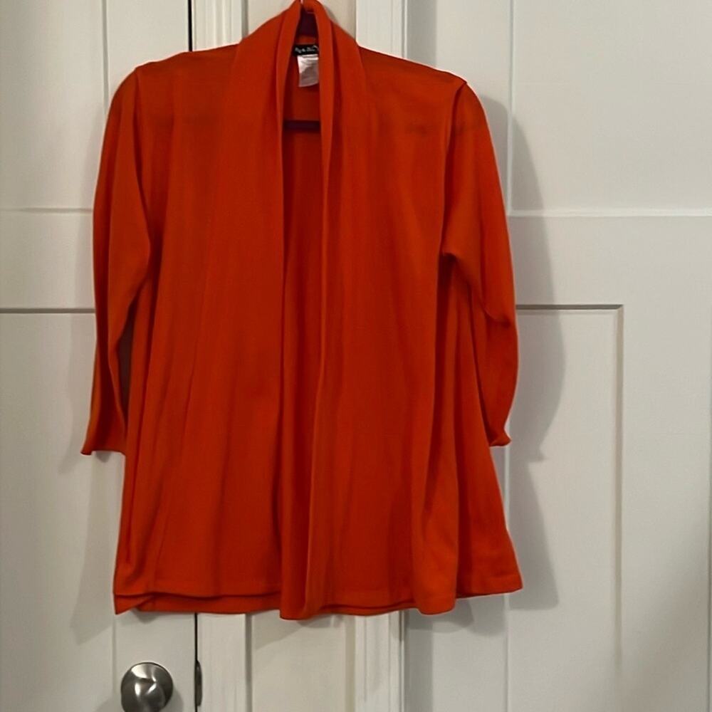 fig  & blu 3/4 sleeve  orange cardigan womens large